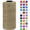 LEREATI Cordino per Borse Uncinetto Filo Macrame 1.5mm x 200m Macrame Corda Colorata, Cordoncino per Borse a Uncinetto, Fai da Te, Arazzo da Parete (Bianco kaki)