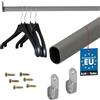 KOTARBAU Asta appendiabiti - 150 cm - Armadio - Armadio - Armadio - Asta appendiabiti laccata - Grigio - in acciaio verniciato a polvere - con 2 supporti