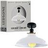 LEDSone Lampada da soffitto retrò vintage con rosone e portalampada in metallo retrò antico Edison E27 IP20 Lampada a vite cablata (Bianco)
