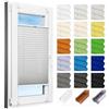 Estika Tenda plissettata su misura senza forare - larghezza 30-129 cm, altezza 150-230 cm - tessuto in 23 colori, profilo in 5 colori - per interni, per finestre, fissaggio a morsetto (Klemmfix)