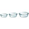 Pyrex - Set di 3 casseruole in vetro borosilicato, 1,4L/2,1L/3L