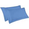 Ipersan Coppia Federe Cuscino Letto, a Tre Volani, 100% Cotone Mercerizzato, Misura 52x83 cm + 6 cm, Tinta Unita, Linea Vivere a Colori, Prodotto Europeo