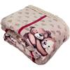 Tata Home Coperta Divano Matrimoniale Coperta Morbida Plaid Divano in Morbido e Caldo Pile Invernale Peloso in Fantasia Misura 200x230 cm Dis. Orsetti Love Colore Beige