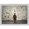 ConKrea Quadro su Tela Canvas INTELAIATO - con Cornice - Motivazionale - Idee Idea Psicologia - Marketing - 50x70cm - Stile Contemporaneo Bianco - (cod.2242)
