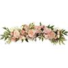 MISNODE 65 cm Arco floreale per matrimonio, peonie artificiali, fiori di seta artificiale, rosa, ghirlanda floreale con foglie, ghirlanda primaverile per soglia, decorazione per porta d'ingresso