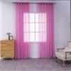 BOYOUTH Tende trasparenti in voile tinta unita, con occhielli per finestra, per camera da letto, soggiorno, hotel, rosa scuro, 2 pannelli, 132 x 160 cm