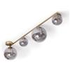 LEDKIA LIGHTING LEDKIA Lampadario in Metallo e Vetro Moonlight Brass 4 punti luce Grigio Sm | Design Elegante | Compatibile con Lampadine G9 | Ideale per Soggiorno e Camera, Grigio Smoke