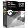 Eurocali Copertura Angolare Profilo alluminio per Strisce LED MEDUSAFLEX mod. Aurelia 2 Metri - Trasparente - Made in Italy in Policarbonato stabilizzato UV certificata UL94HB - Pacco da 3