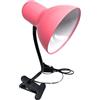 damastoreitalia Lampada da Tavolo in Metallo con Braccio flessibile Testa Girevole e pinza Attacco E27 Ideale per Scrivania lettura studio (Rosa con pinza)