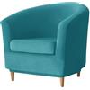 Meigeh Copripoltrona Chesterfield 1 posto Fodere per Poltrona Velluto 2 Pezzi Copripoltrona Elasticizzato da Tullsta Club per Cocktail Blu turchese