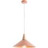 L+ Lampada a sospensione moderna in metallo rifinita con finitura a scelta e dettaglio in legno, attacco E27 (Terracotta, 40cm)