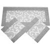 Russo Tessuti Tris Centri Centrini Runner Tavola Ghirigori Nero Bordeaux Grigio-Grigio