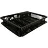 Punkto. Scolapiatti Elite - 3 colori - 46 x 38 x 9 cm - Lavabile in lavastoviglie - Senza BPA - Porta piatti in plastica con vassoio antigoccia - Bianco, grigio, nero (nero)