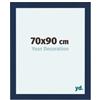 yd. Your Decoration - Cornice 70x90 cm - Blu Scuro Spazzato - Decorativa Parete in Legno con Vetro in acryl - Antiriflesso - 70x90 Cornice - Como