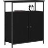 vidaXL Credenza Rovere Nero 70 x 30 x 80 cm Legno Multistrato, Sala da Pranzo, Mobile Storage Moderno, Console Rettangolare per casa, scaffale in Legno, Sideboard Elegante