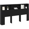 vidaXL Testata del Letto con testiera Rovere Nero 180 x 19 x 103,5 cm, Testata salvaspazio, Letto in Legno, Design Minimalista per Una Camera ordinata