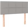 vidaXL Testiera a LED Grigio Chiaro 90x5x78/88 cm in Tessuto