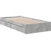 vidaXL Giroletto Cassetti Grigio Cemento 90x190 cm Legno Multistrato, giroletto con cassetti, arredo Camera da Letto, Rete Letto, giroletto Singolo