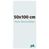 yd. Your Decoration - Cornice 50x100 cm - Bianco Lucente - Decorativa Parete in Plastica con Vetro in acryl - Antiriflesso - 50x100 Cornice - Evry