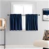 DONREN Tende oscuranti per finestre piccole, lunghe 61 cm, colore blu navy, isolamento termico, oscuranti, con tasca per asta, per soggiorno (76 x 61 cm, 2 pannelli)