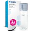 BRITA Borraccia Filtrante Vital azzurra (600 ml) incl. 2xfiltri MicroDisc - riduce cloro, impurità organiche, PFAS, ormoni e pesticidi e preserva i minerali essenziali
