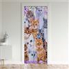 Loussiesd Tenda Decorativa per Porta con Gatti per Privacy dell'Ingresso - Trattamenti per Finestre con Gatti Morbidi - Tende Oscuranti Blackout a Fiori Viola 30%-50% per Oscuramento Stanza 86x203cm