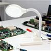 Wakects Lampada con lente di ingrandimento a LED, con collo di cigno regolabile, lente d'ingrandimento da scrivania con 5 lenti da 10 x con 36 LED, per lettura di prossimità, hobby, problemi visivi (bianco)