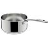 Lagostina Accademia Lagofusion Casseruola Fonda Manico Lungo in Acciaio Inox 18/10 Ø 20 cm, Pentola Induzione, Gas e Forno, Finitura Lucida Esterna e Satinata Interna, Manici Rivettati, Fondo 5 Strati