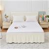 Mateju Famiglia Gonna da Letto Elasticizzata Avvolgente Matrimoniale/Singolo/Piazza e Mezzo Gonna Letto con Volant Gonna da Letto Facile da Installare da 38/40 cm (Beige,100 * 200+40cm)