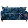FANSU Copridivani Elastici 1 2 3 4 Posti, 3D Marmo Copridivano Fantasia, Universale Copridivani con Braccioli Divano Protector, Antiscivolo Copri Divano +1 Federe (Blu Navy,4 posti (235~300cm))