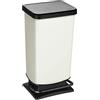 Rotho Paso Pattumiera 40l con Pedale e Coperchio, Plastica PP senza BPA, Bianco, 35.3 x 29.5 x 67.6 cm