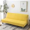 Hixingo Copridivano Senza Braccioli Lavabile, Copridivano 3 Posti Tinta Unita Semplice Antiscivolo, Copri Divano Elasticizzato Fodera per Divano Letto Clic Clac (S:120-155cm,Giallo)