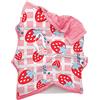 Chickwin Bambino Trapuntino Copriletto Singolo, Coperta Estivo Trapunta Trapuntato in Animale Frutta Stampa Reversibile Coperta Letto Leggera per Camera da Letto (Fragola Rossa,120x150cm)