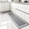 Hixingo Tappeto Antiscivolo Lavabile, Home Stampa Runner da Cucina, Tappetino per Doccia e Bagno (50x180cm, Grigio)