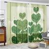 Odot Tende Soggiorno Semi Trasparenti,Motivo Foglia 3D Tenda Voile con Tasca per Asta 2 Pannelli Filtranti Finestra Moderna per Camera da Letto Cucina Balcone (Cuore d'amore,107x244cm)