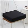 Treer Cuscino per Sedia in Memory Foam, Cuscini Sedie Quadrati - Supporto e Stabilità Perfetti Rivestimento Lavabile per Sedia da Ufficio e Sedia a rotelle (Nero,40x40x5cm)