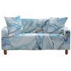 FANSU Copridivani Elastici 1 2 3 4 Posti, 3D Marmo Copridivano Fantasia, Universale Copridivani con Braccioli Divano Protector, Antiscivolo Copri Divano +1 Federe (Cielo Blu,3 posti (190~230cm))