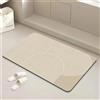 Hixingo Tappeto da Bagno in Diatomite, Tappeto Bagno Cucina Antiscivolo, Tappetino Super Assorbente e Asciugatura Rapida, Tappetino per Doccia e Ingresso (50x80cm,Motivo Beige 2)