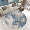 Morbuy Tappeto Salotto Rotondo Grande Pelo Corto, 3D Pittura Graffiti Stampa Grandi Antiscivolo Tondo Moquette, Soggiorno Bambini Camera,Cucina,Bagno,Domestica Decor Tappeti (100cm,Grigio Blu)