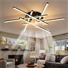 Dceinz Tipo A Stelo Ventilatore Da Soffitto Con Luce Dimmerabile E Silenzioso Con Funzione Di Memoria Rotazione Avanti E Indietro Sei Lampadario Con Ventilatore Da Soffitto,Nero-6
