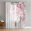 Odot Tende Trasparenti per Interni, Tende Camera da Letto con Passanti, Tenda Filtranti 2 Pannelli, Stampe Fiori Tenda Voile Semi Sheer per Soggiorno Camera (Fiori,107x213cm)