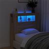 IKAYAA Testiera Letto Matrimoniale con LED Testiera Letto Matrimoniale Legno 100 cm Testiera con Contenitore Testiera Letto con Scomparti -Rovere sonoma-100 x 103.5 cm
