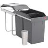 Hailo 3650101 Pattumiera Ta Swing 30.2/30A da 300 mm di Larghezza per armadi con Ante battenti, Plastica, Grigio, 25.2 x 50.5 x 41.5 cm.