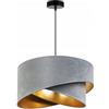 Light Home LH Light-Home Milano Lampadario a Sospensione - Lampadario Industriale per Soggiorno Camera da Letto e Cucina - Lampade a Sospensione in Metallo e con Paralume di Velluto - E27 - Grigio