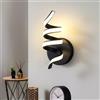 Dopa Applique LED a Spirale 12W Lampada da Parete Moderna da Interno per Comodino e Muro 3 Temperature di Luce 3000K 4000K 6500K Design Decorativo per Soggiorno Camera Corridoio (Nero)