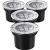 VSHENG Basso Voltaggio Luci del Paesaggio Faretto Incasso A Terra IP66 Impermeabile LED Faretti per Giardino, Cortile, Vialetto, Ponte, Sentiero, Passo Luce Sotterranea, 4 Confezioni (Color : Warm Wh