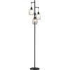 HOMCOM Lampada da Terra Industriale con 3 Paralumi, 30x30x170.5 cm, Nero