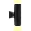 Partenopea® Applique Lampada faretto Luce led da Muro per Parete con doppio attacco UP & DOWN GU10 a Biemissione moderno Interno Esterno IP65 max 120W (Nero, Luce calda 3000K)
