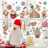 wondever Adesivi Murali Natale Cucina Sticker da Muro Pan di Zenzero Caramelle Vetrofanie Natale Adesivi da Parete per Finestra Vetrina Festa Decorazione Natalizia