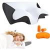 Zoefun Cuscino Anti Apnea Notturna, Cuscino Per Apnee Notturne, Cuscino Cervicale Ergonomico In Memory Foam, Supporto Cuscino Ortopedico Ergonomico Per Apnea Del Sonno (Nero)